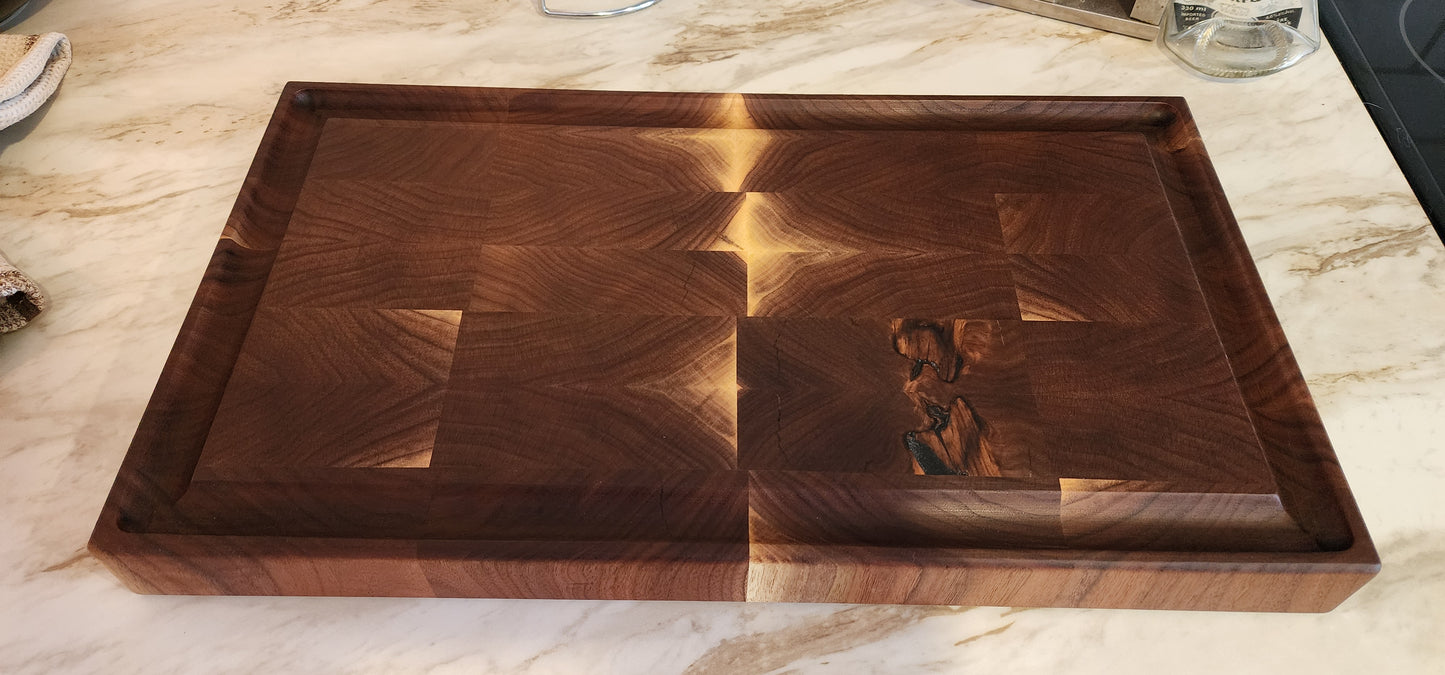 Pure Black Walnut End Grain Cutting Board